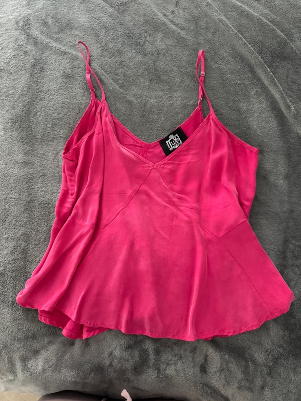 Pink Velvet Flowy Tank Top